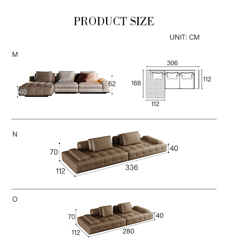 Santos L Shape Sofa, Three Seater Sofa, Nappa Real Leather