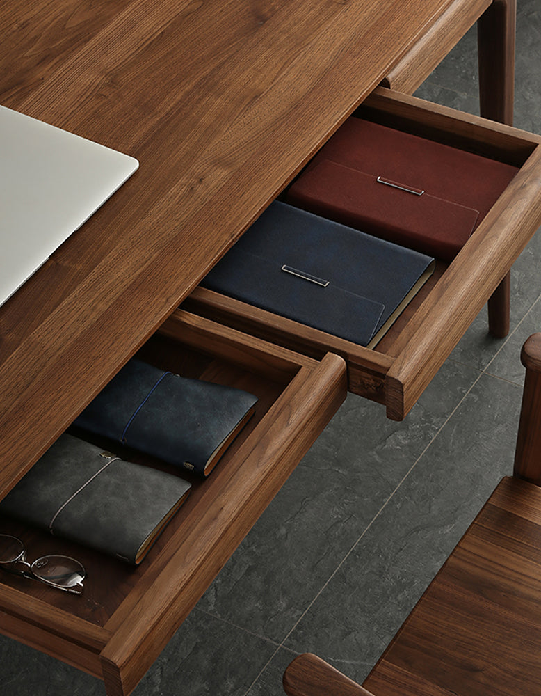 Boucher Office Desk With Storage, Solid Wood