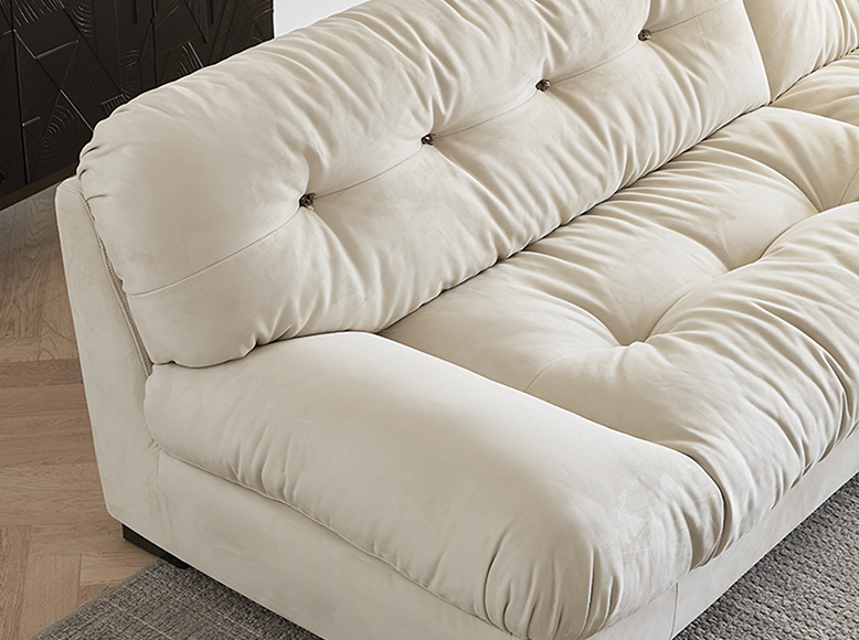 Italian Style Three Seater Sofa and Ottoman