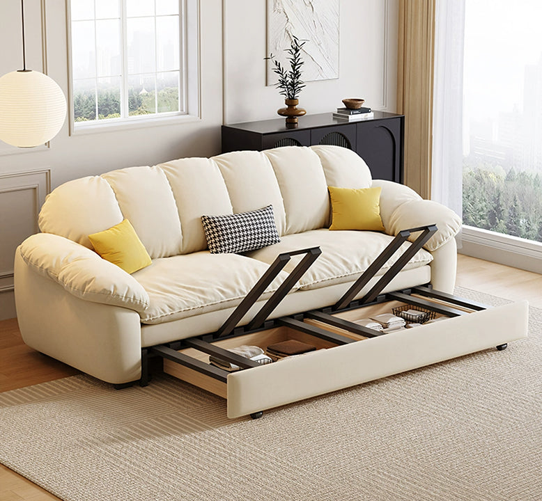 Elias Two Seater Sofa Bed With Storage, Flannette