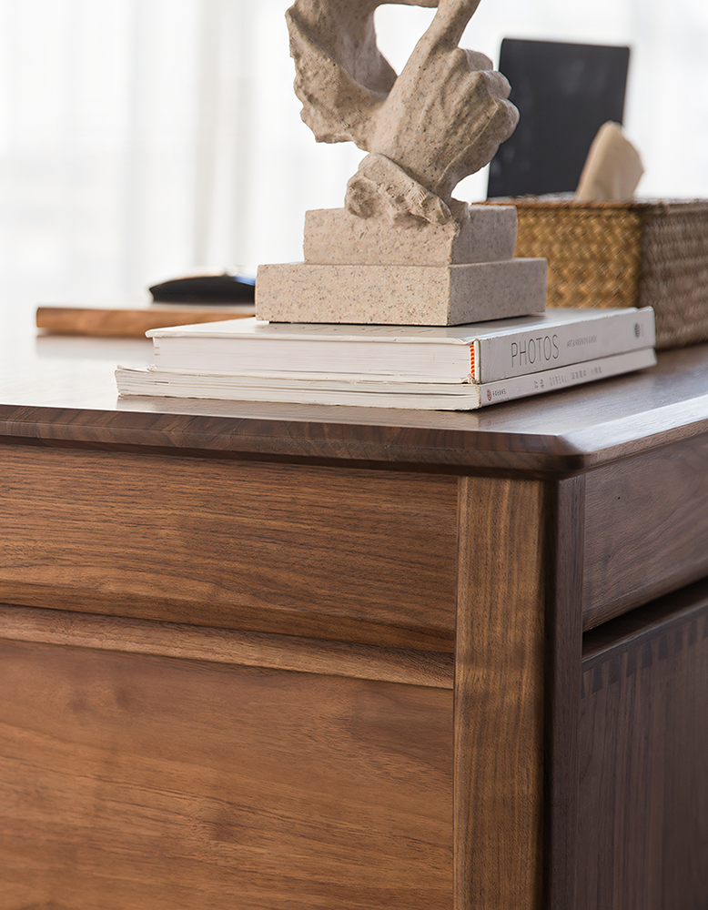 Boucher Office Desk With Storage, Solid Wood