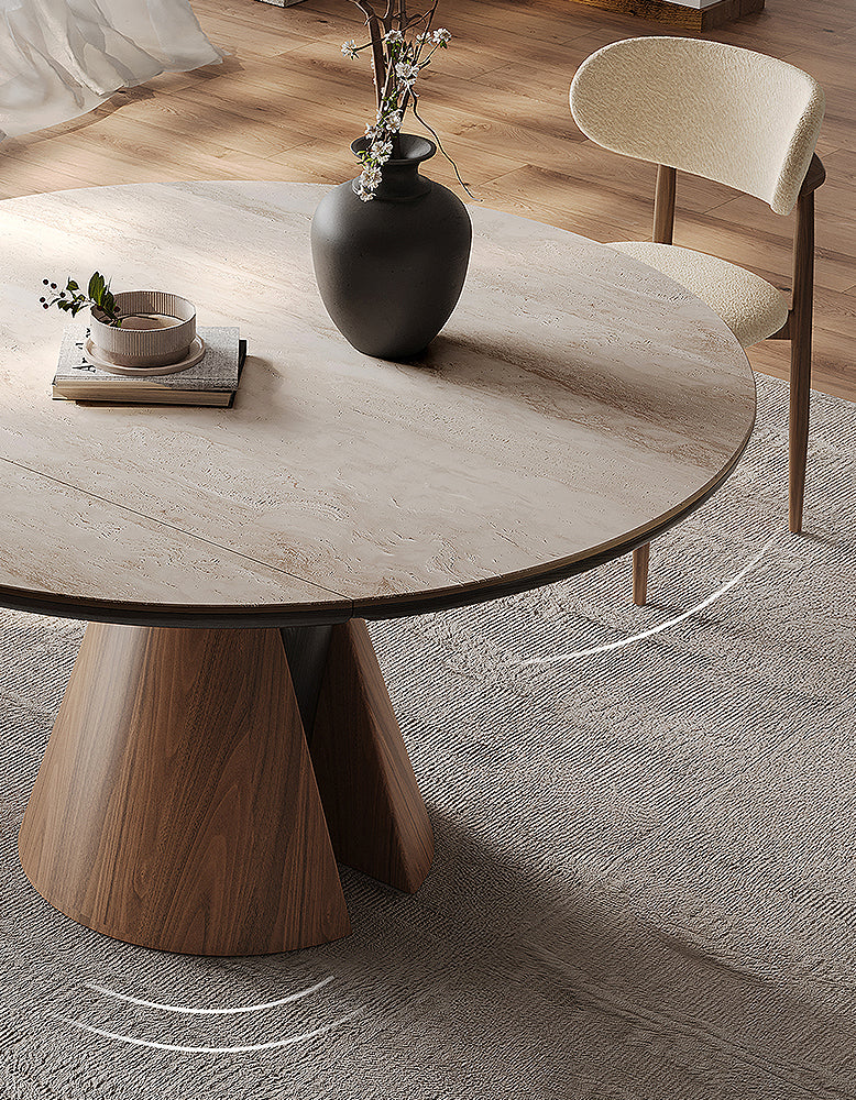 Becerra Foldable Round Dining Table, Wood