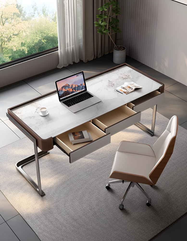 Hank Office Desk, Sintered Stone