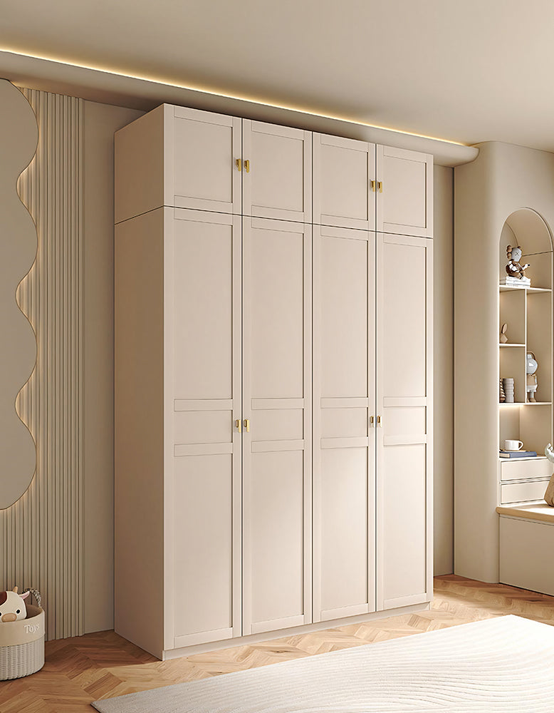 Andersson Tall Wooden Wardrobe, Cream