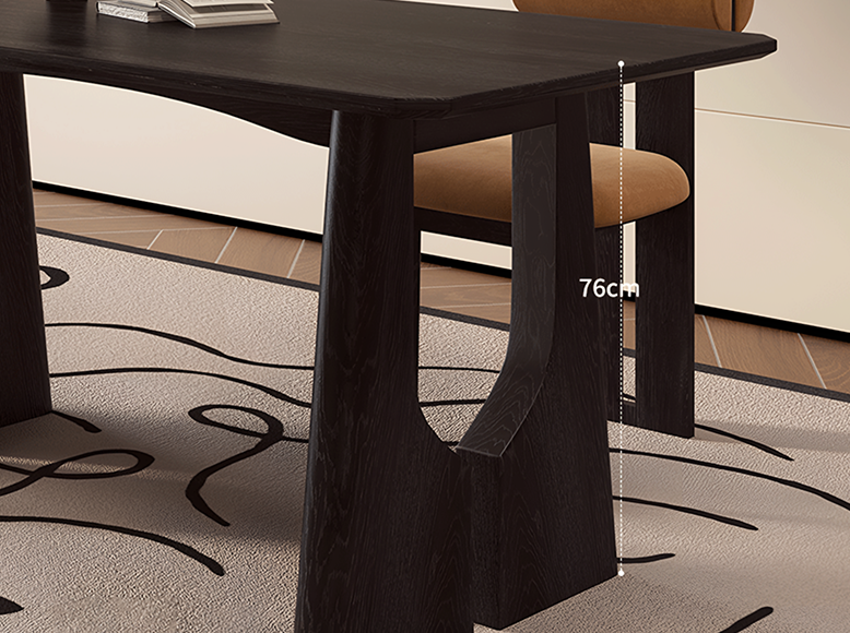 Allison Dining Table, Black, Solid Wood