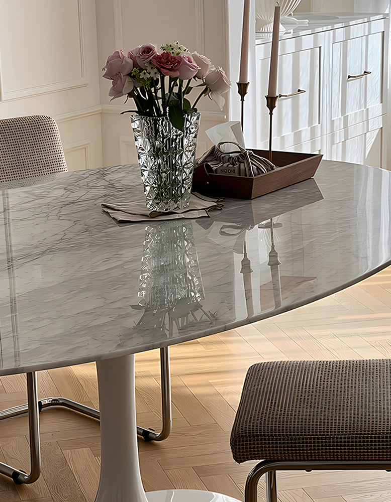 Masuda Oval Dining Table, Marble
