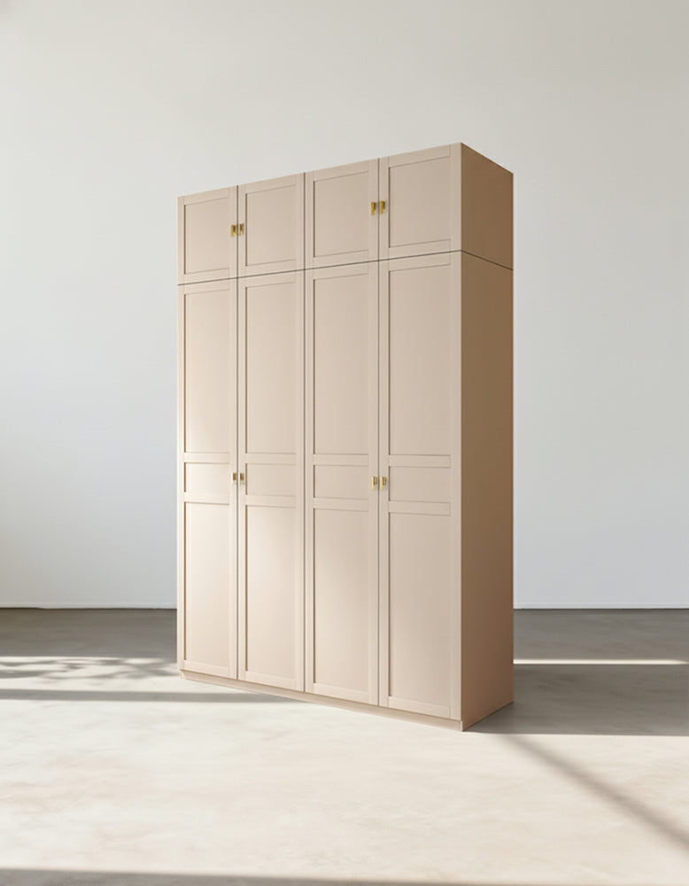 Andersson Tall Wooden Wardrobe, Cream