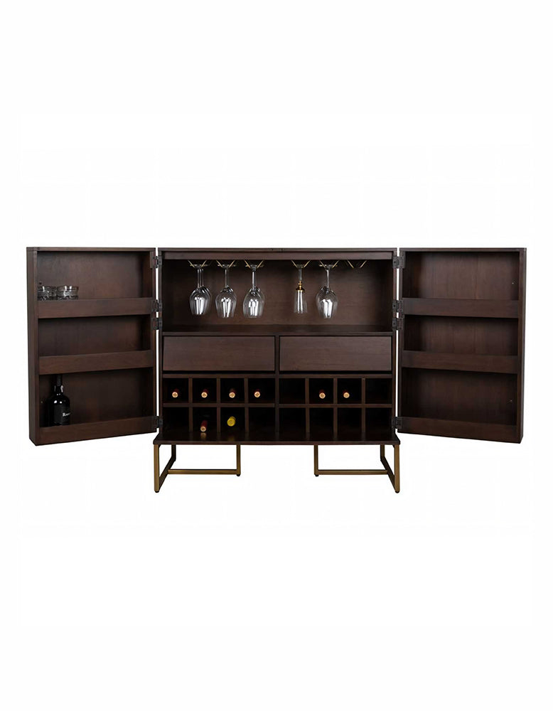 Mahajan Wine Sideboard With 2 Doors & Wine Rack, Solid Wood