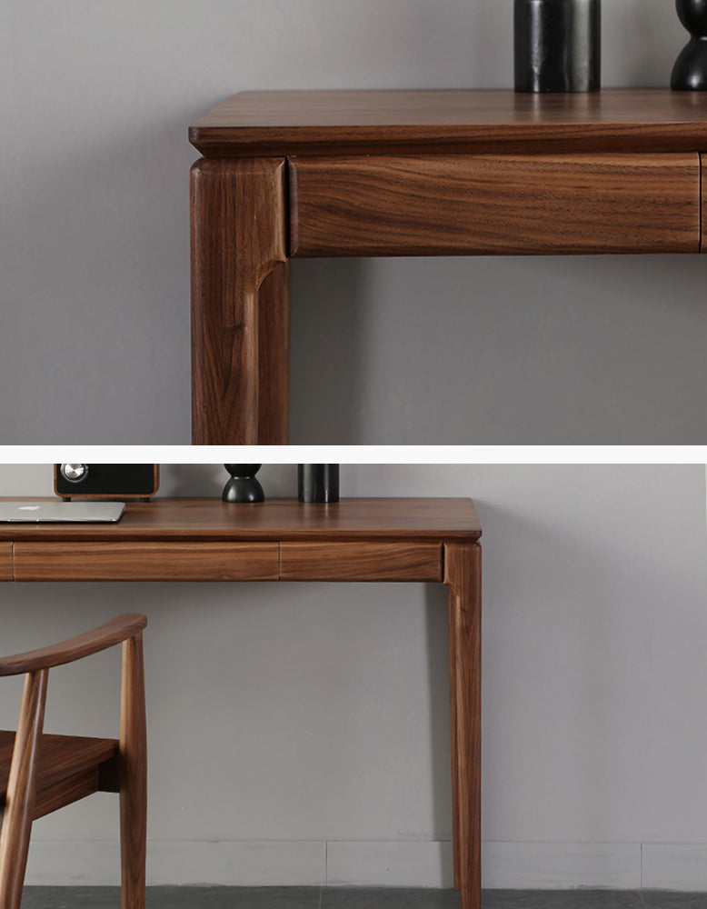 Boucher Office Desk With Storage, Solid Wood