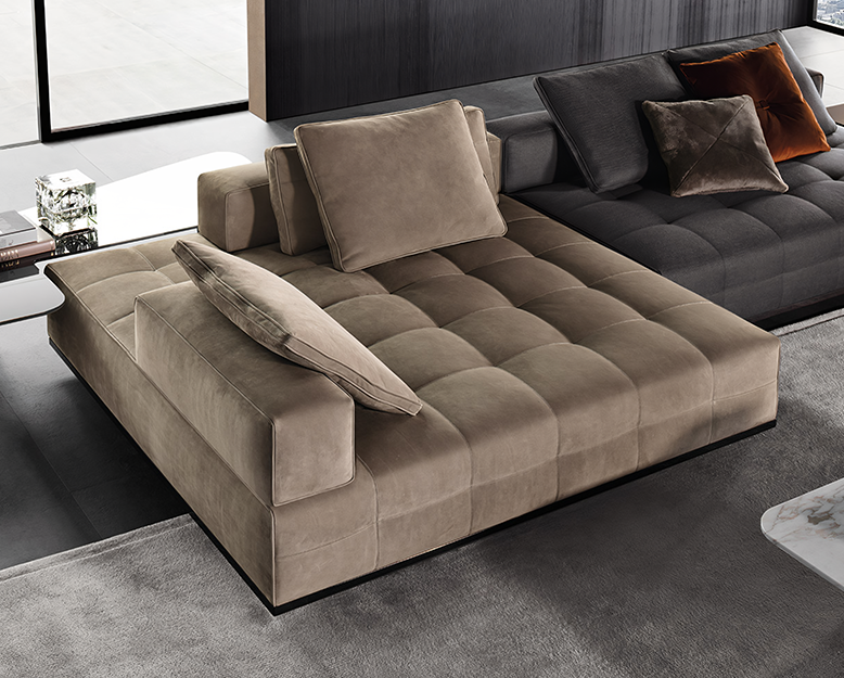 Santos L Shape Sofa, Three Seater Sofa, Nappa Real Leather