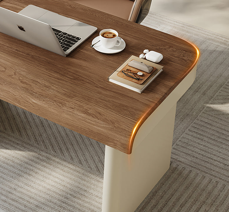 Baker Office Desk With Drawers, Solid Wood