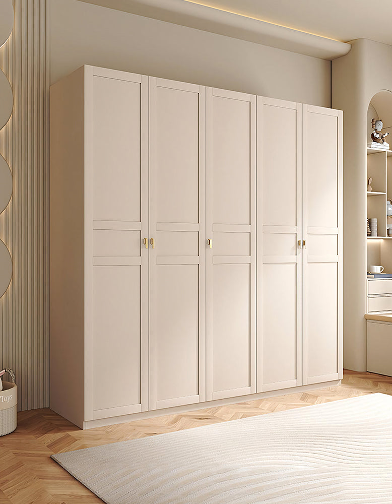 Andersson Tall Wooden Wardrobe, Cream