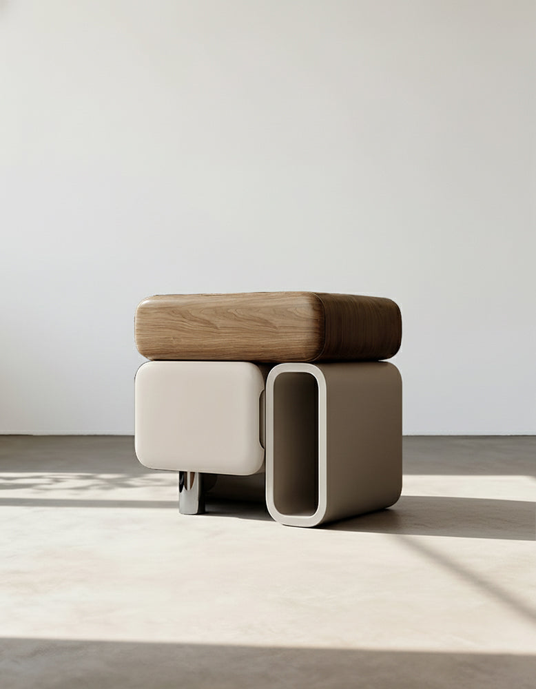 Violeta Modern Bedside Table, Solid Wood