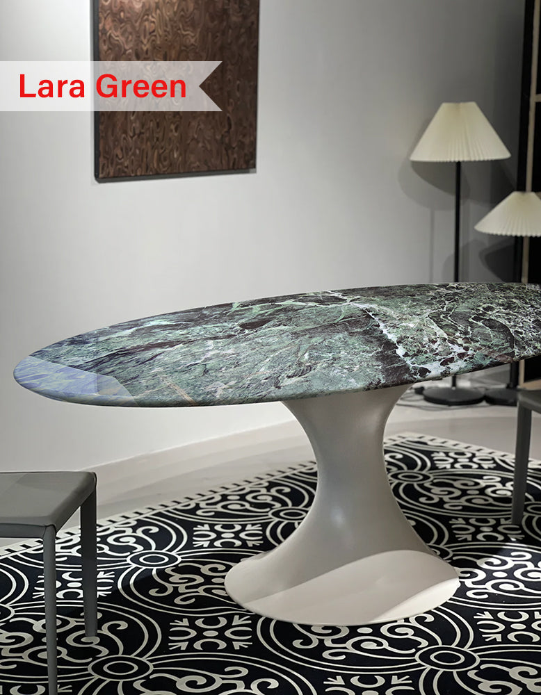 Omer Oval Dining Table, Marble