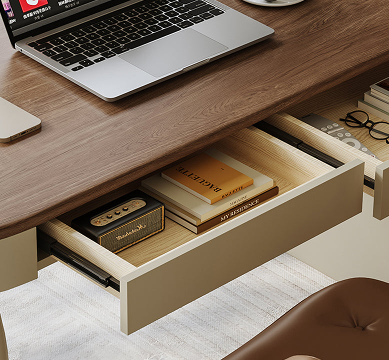 Baker Office Desk With Drawers, Solid Wood