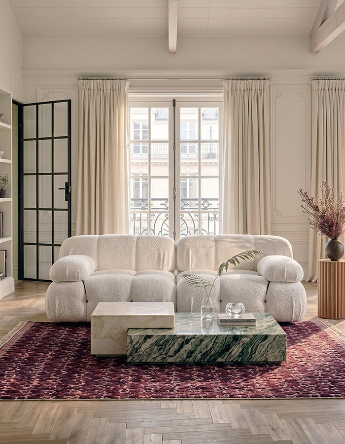 Classic Modular Two Seater Sofa, White