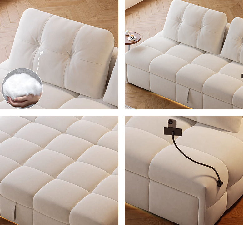 Ivanov Two Seater Sofa Bed, With Side Smart Phone Holder