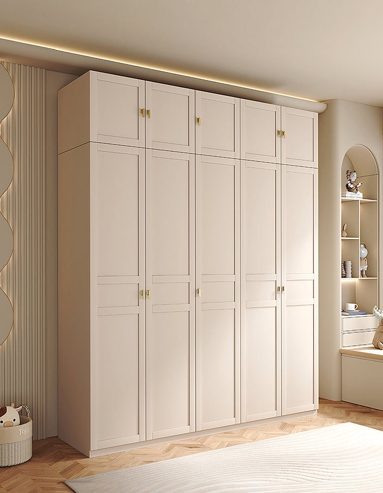 Andersson Tall Wooden Wardrobe, Cream