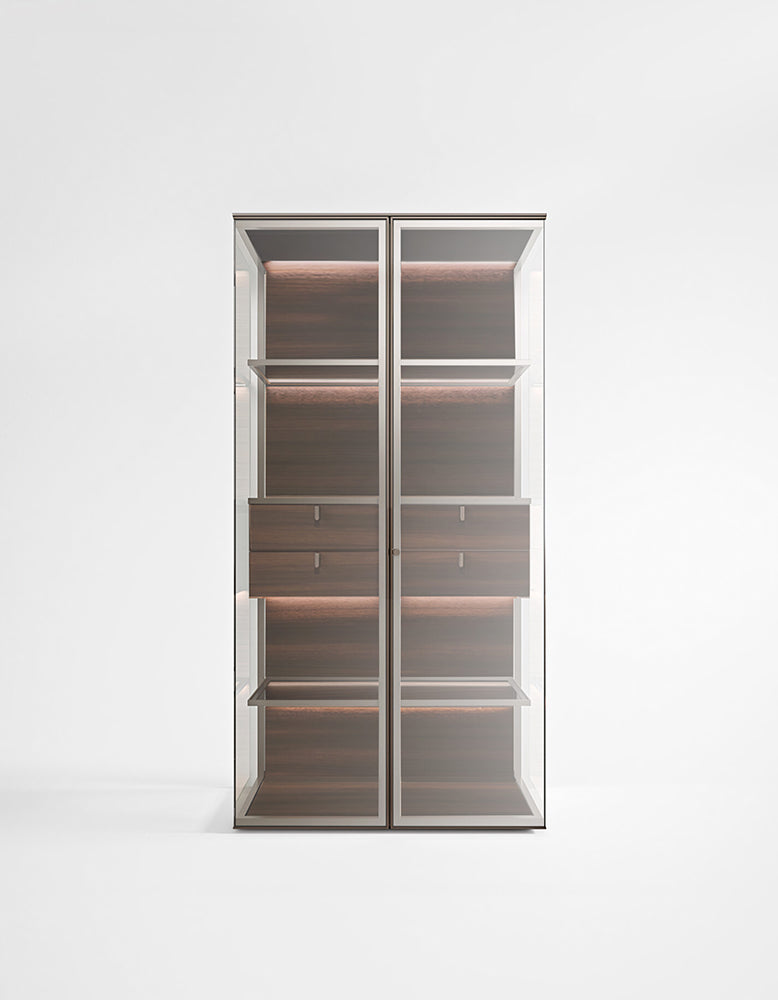 Galvez Akhtar Pahlavi Wine Storage With Glass Door, Display Cabinet