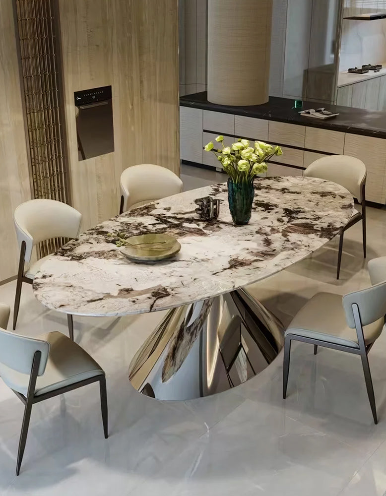 Osim Oval Dining Table, Marble