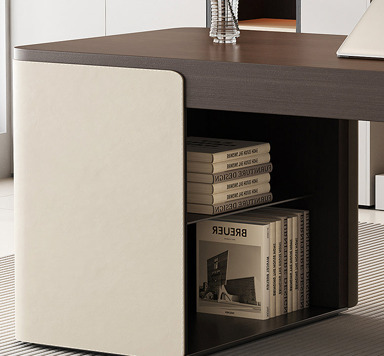 Torres Office Desk With Storage, Wood