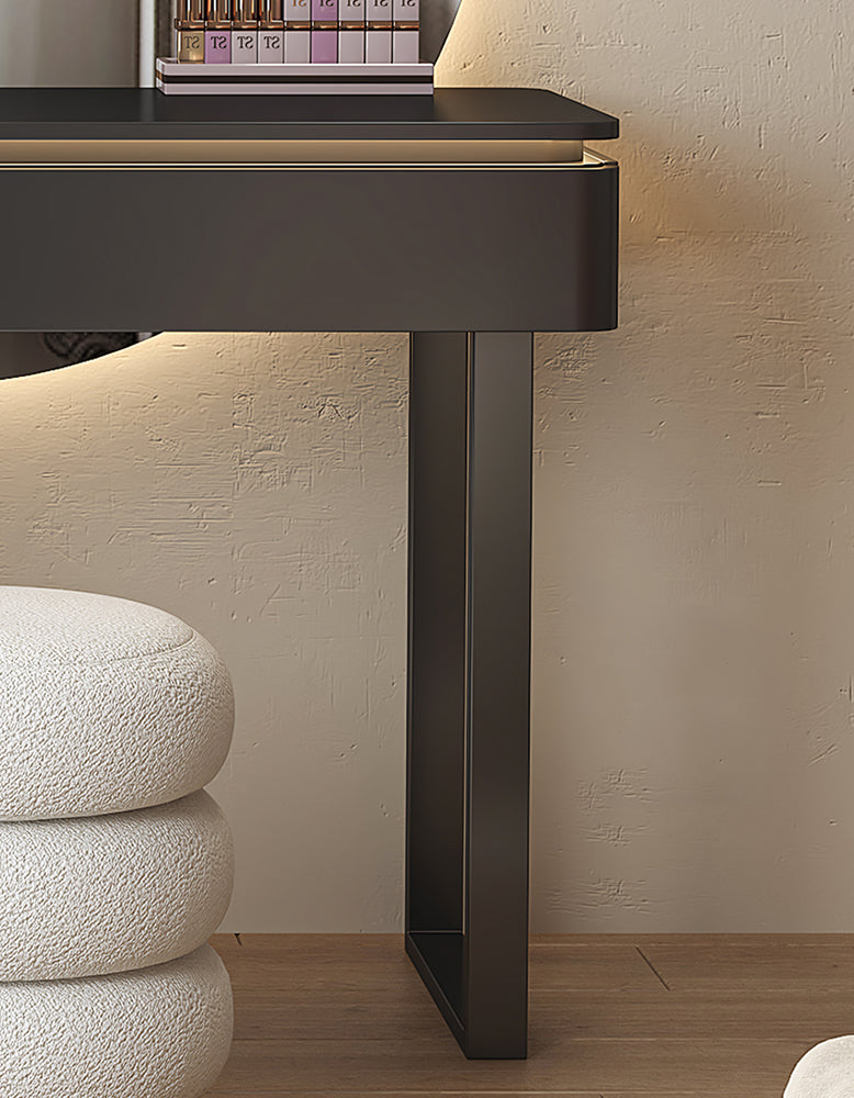 Grant Dressing Table With Big LED Mirror, Black/Cream