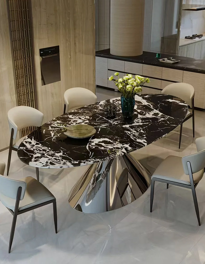 Osim Oval Dining Table, Marble