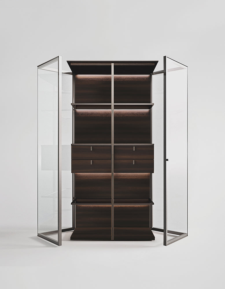 Galvez Akhtar Pahlavi Wine Storage With Glass Door, Display Cabinet