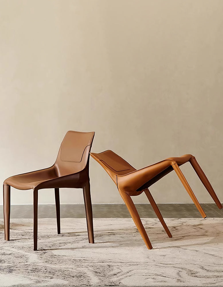 Rinaldi Modern Dining Chair, Real Leather