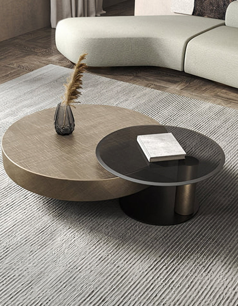 Gold Nesting Coffee Table, With Black Side Table