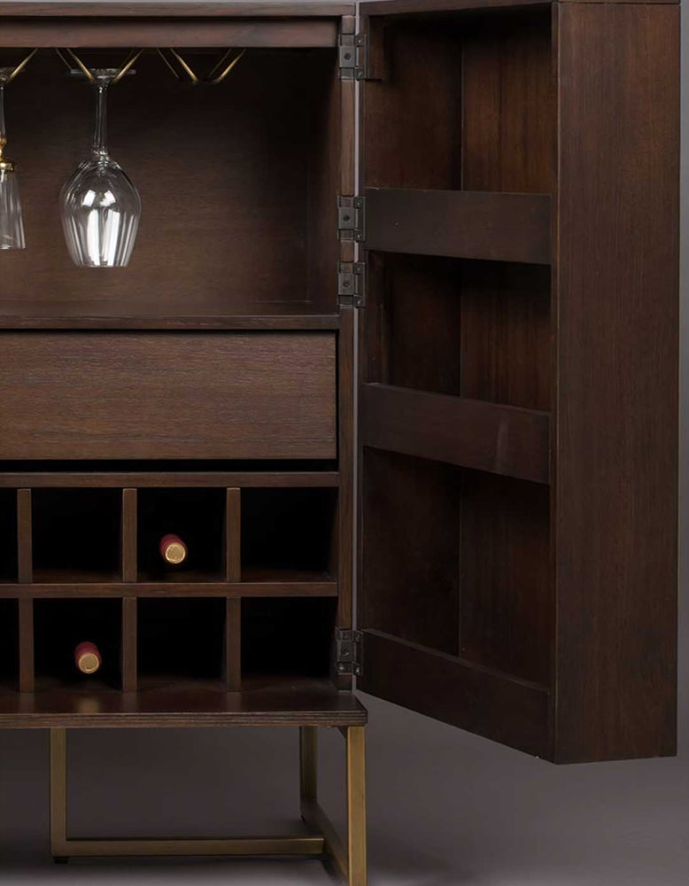 Mahajan Wine Sideboard With 2 Doors & Wine Rack, Solid Wood