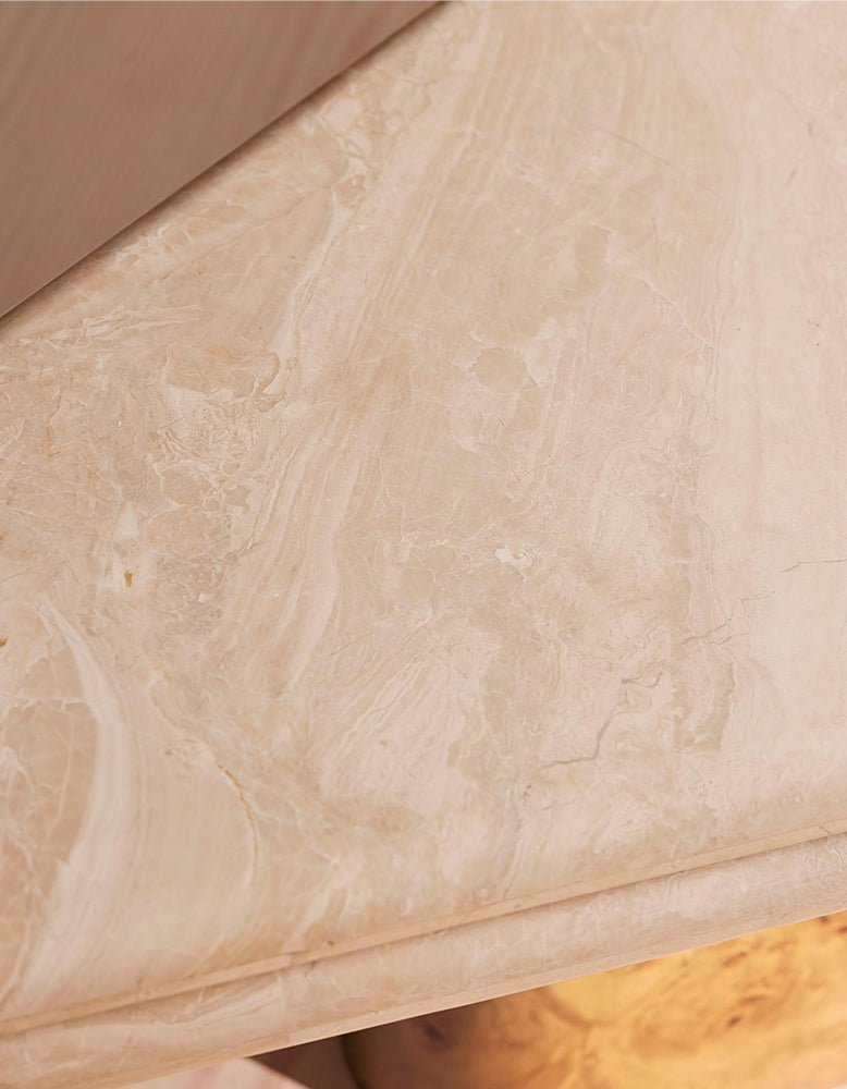 Forster Triangle Coffee Table, Travertine