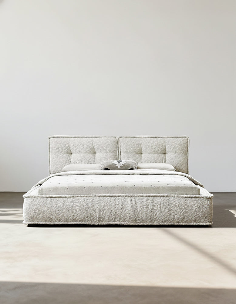 Yuki King Size Bed, Super King Size, No Storage, White