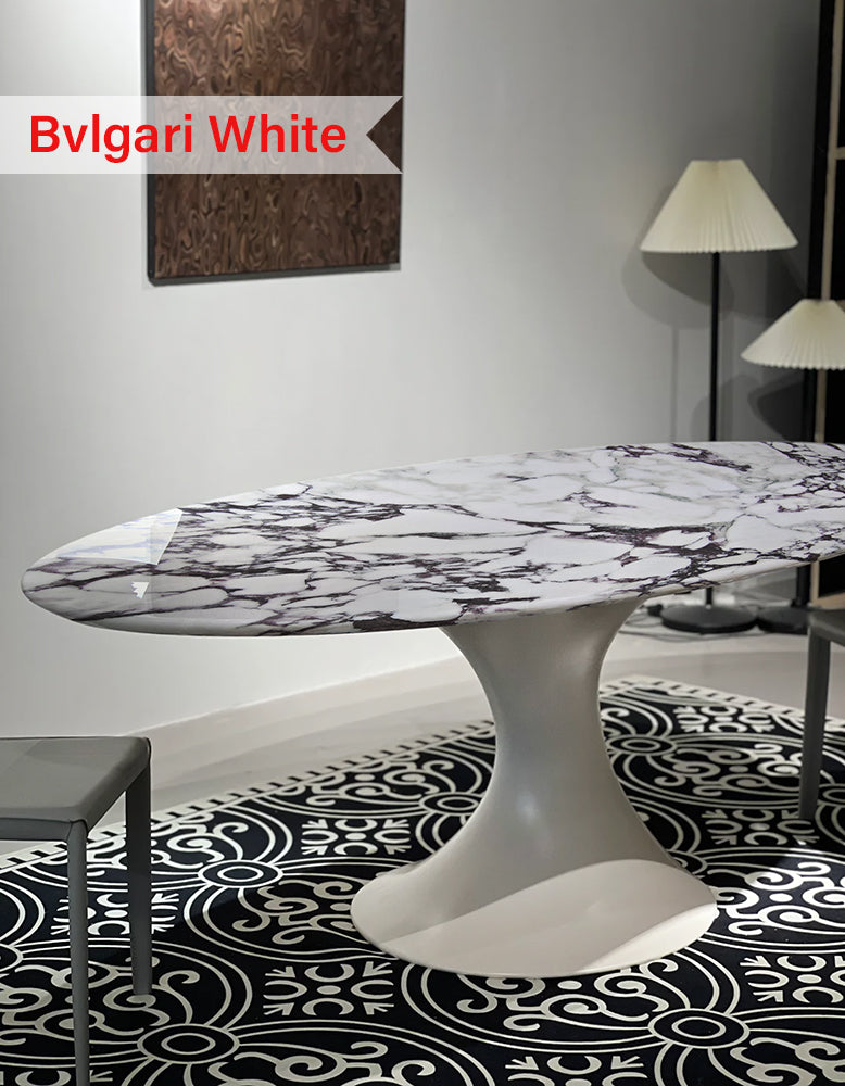 Omer Oval Dining Table, Marble