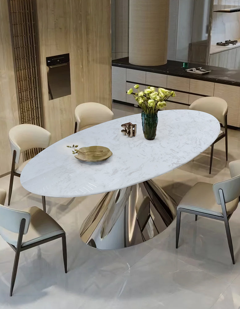 Osim Oval Dining Table, Marble