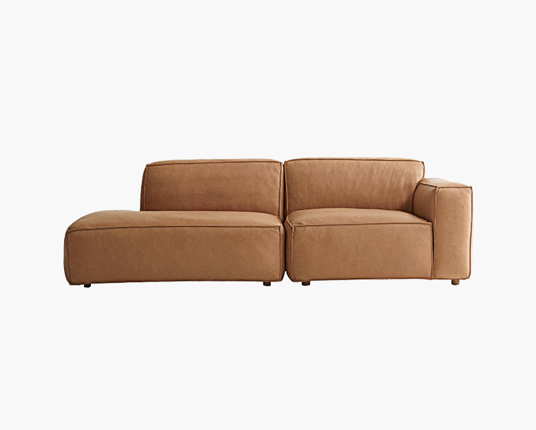 Calliope Brown Three Seater Sofa, Real Leather