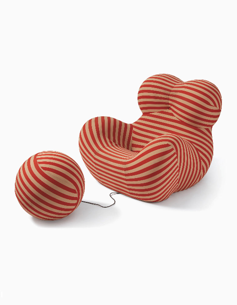 Up50 Armchair With A Ball Stool, Red