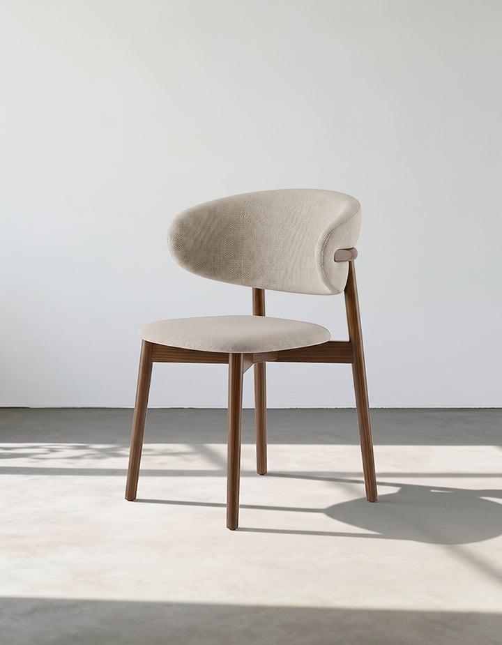 Elara Curved Back Dining Chair, Linen