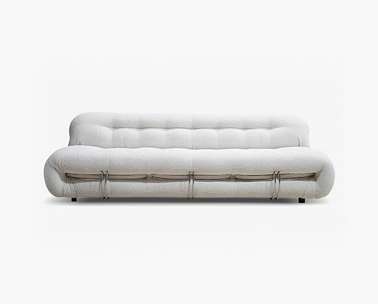 Garner Three Seater Sofa, White Boucle