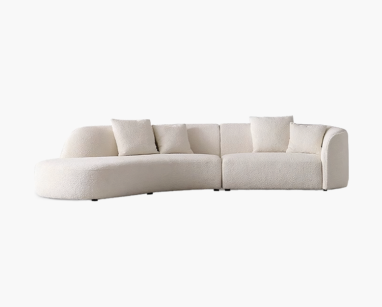 Goldie Gubi Three Seater Sofa, Boucle, White