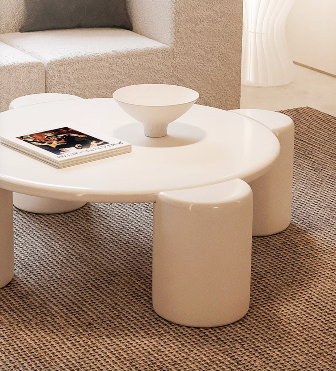 Acec Table Modern Minimalist Nova Flower Nesting Coffee Table, White | DC Concept