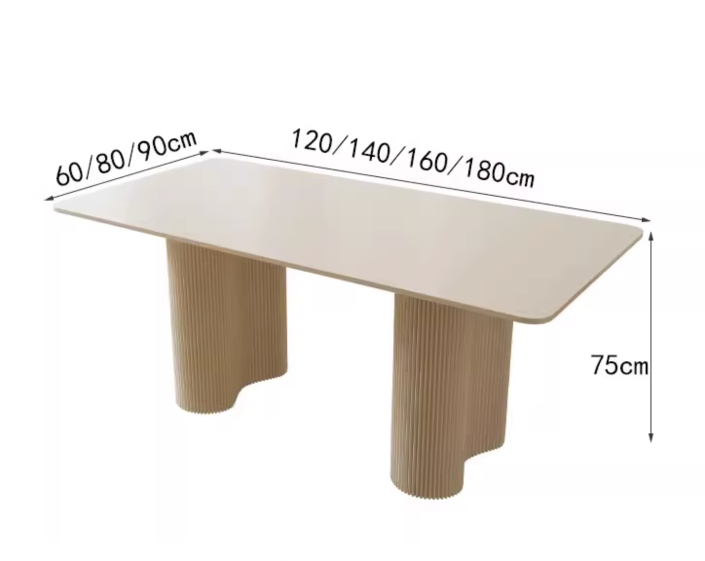 Aiden White Dining Table, Sintered Stone｜ DC Concept