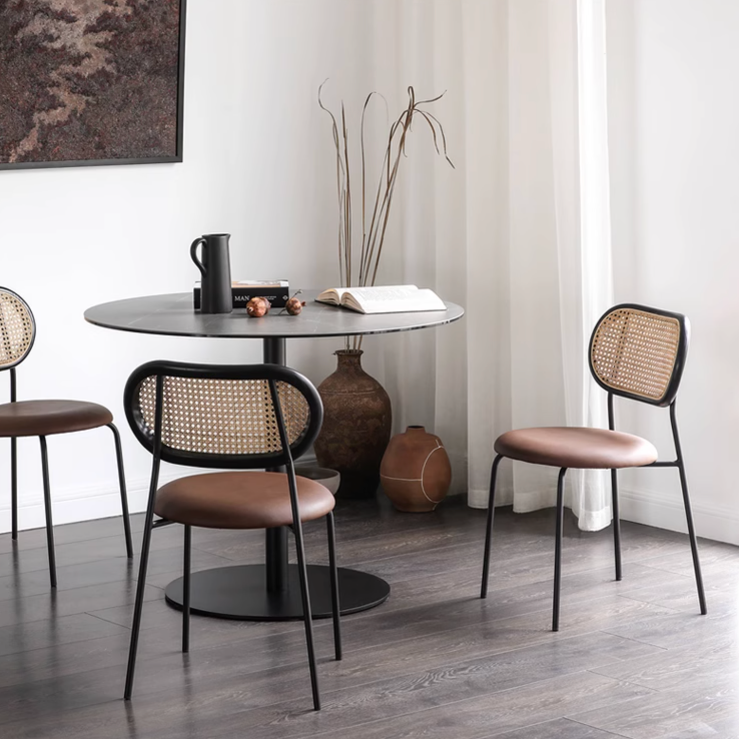Luna Rattan Dining Chair, Oak｜ DC Concept