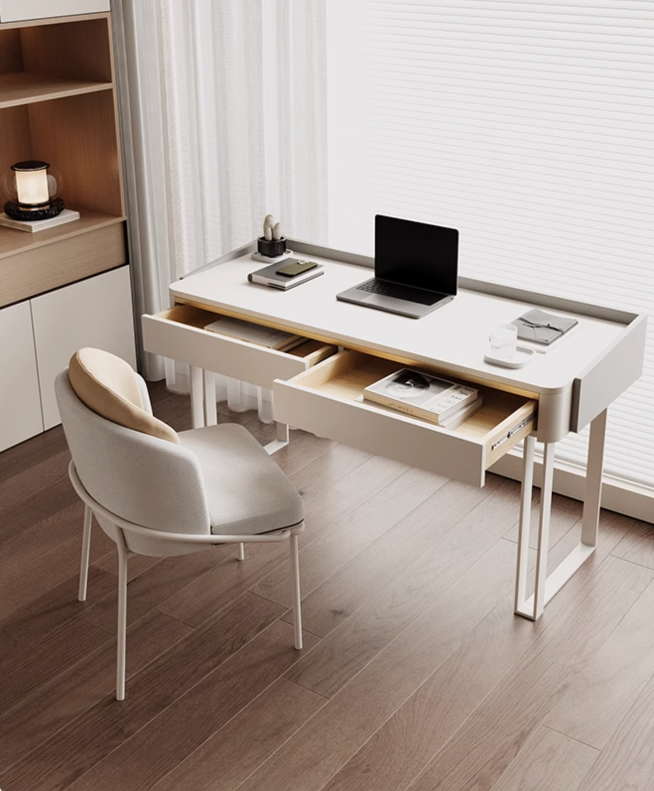 Otto Office Desk - White Sintered Stone｜ DC Concept