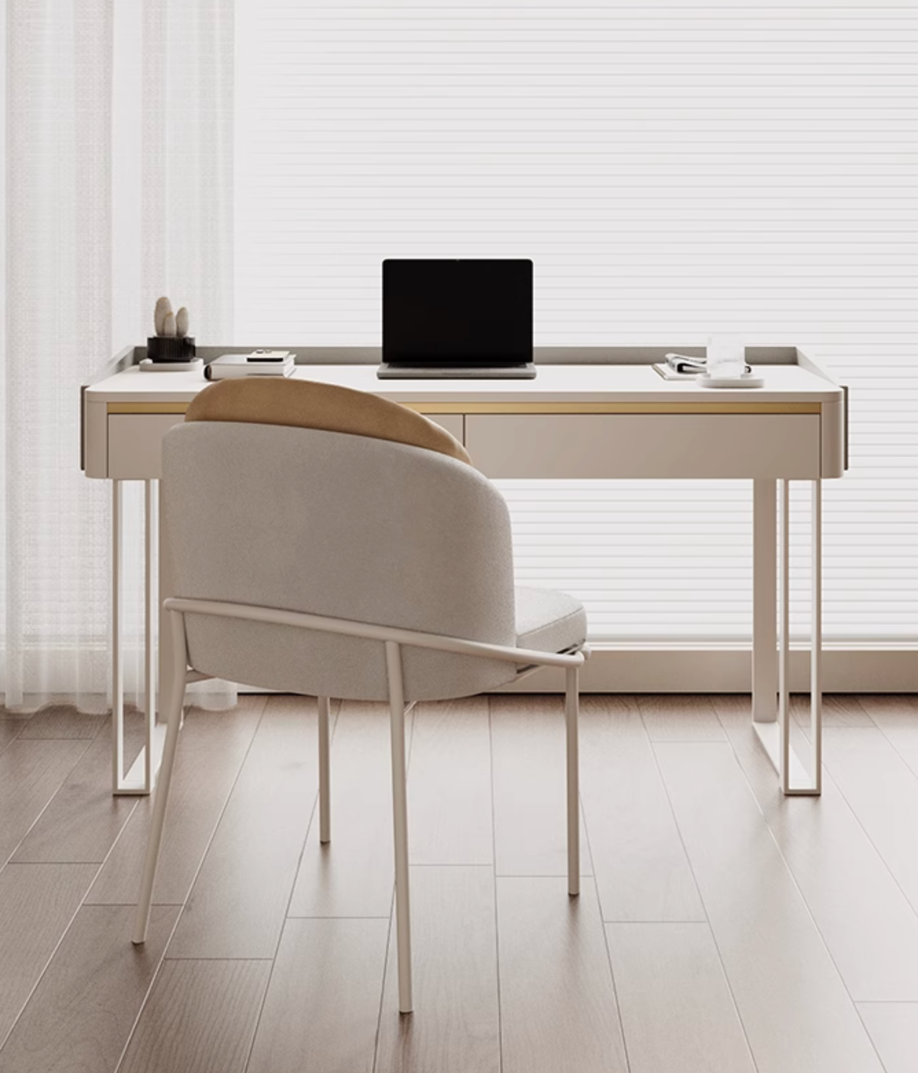 Otto Office Desk - White Sintered Stone｜ DC Concept