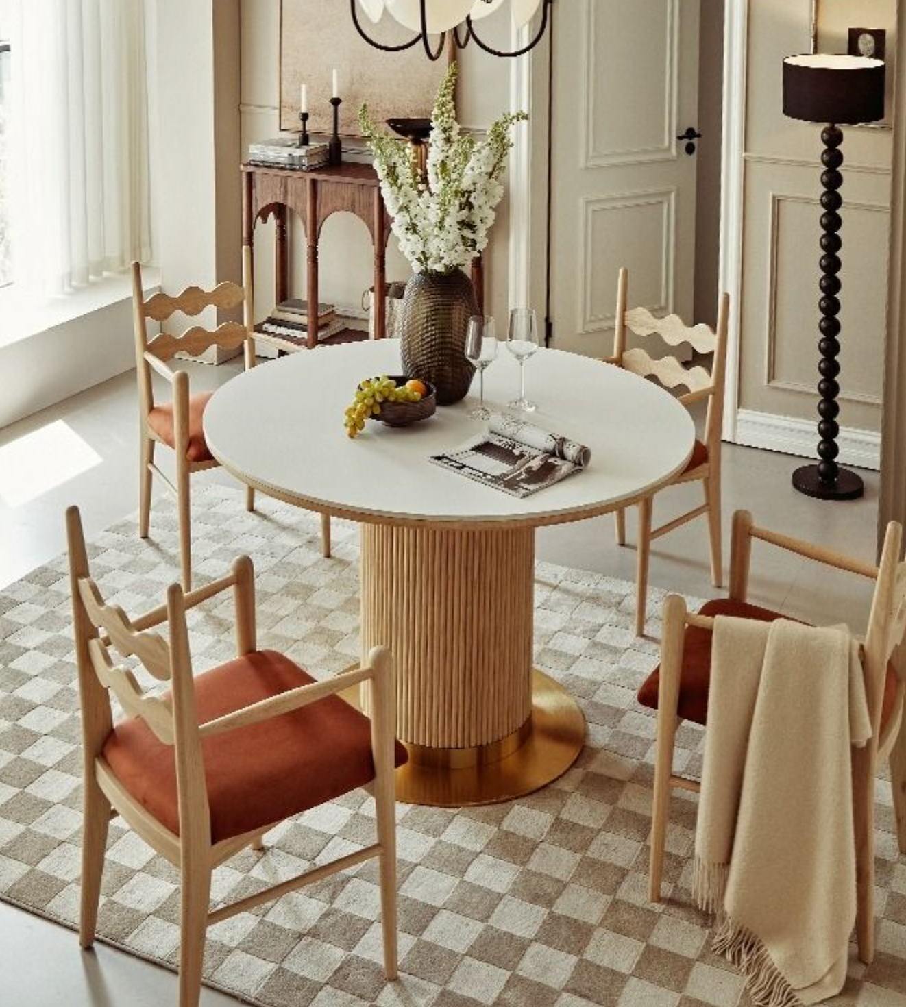 Bek Round Dining Table White