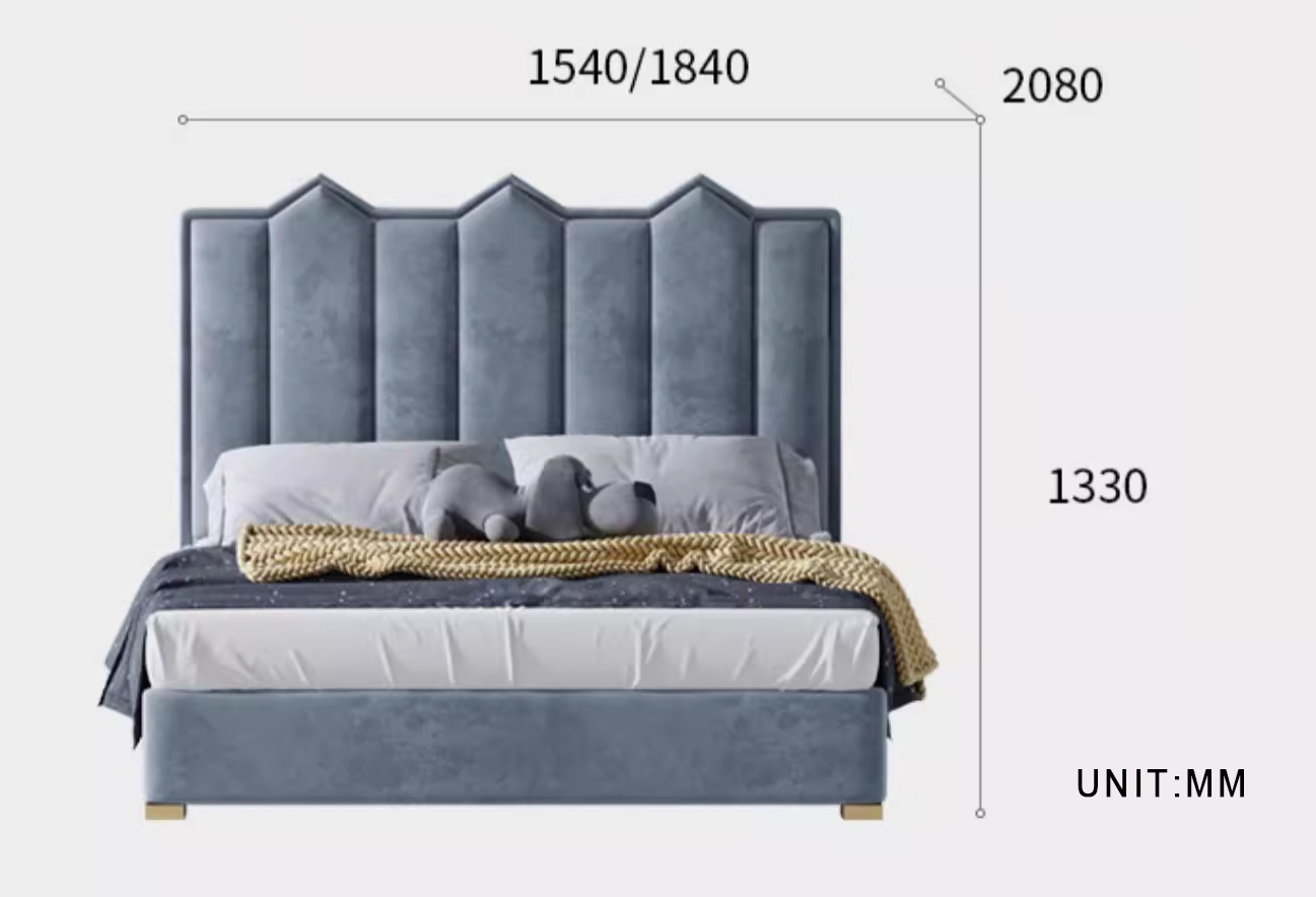 Baber King Size / Super King Size Bed, Velvet