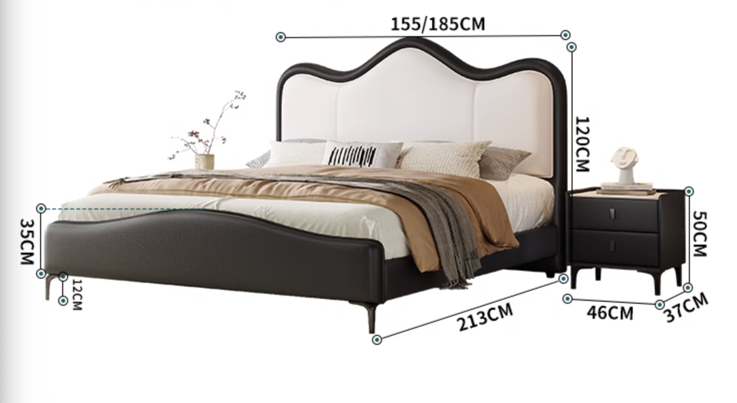 Badham King Size / Super King Size Bed, Leather