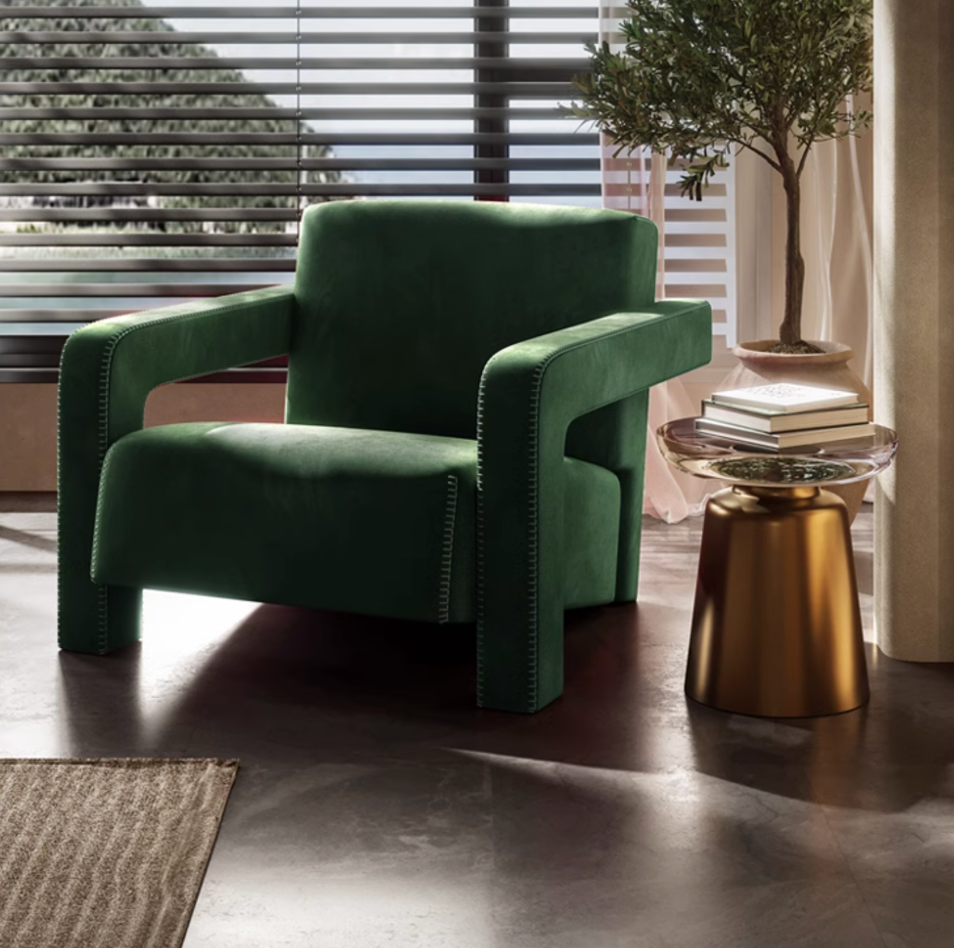 Desmond Armchair, Velvet - Main Image