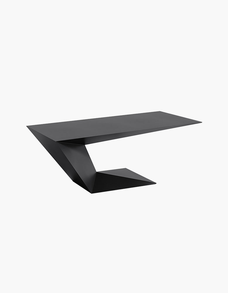 Ines Modern Office Desk For Home, Black Wood